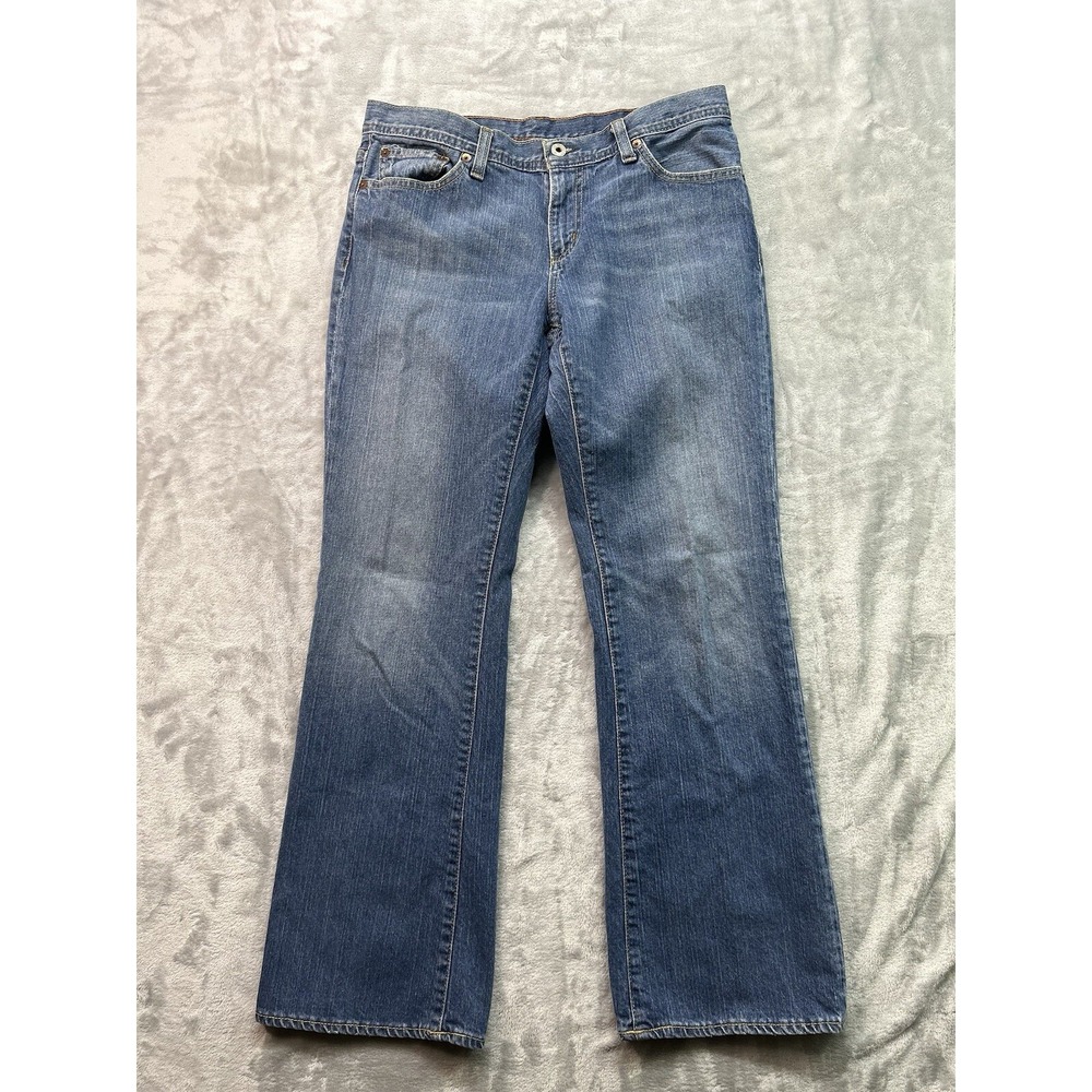 Ralph Lauren Womens Sz 10 Short Designer Jeans Blue Bootcut Mid Rise Stretch